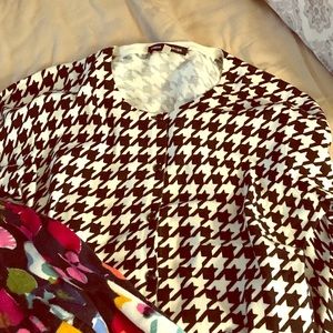 Houndstooth cardigan sweater